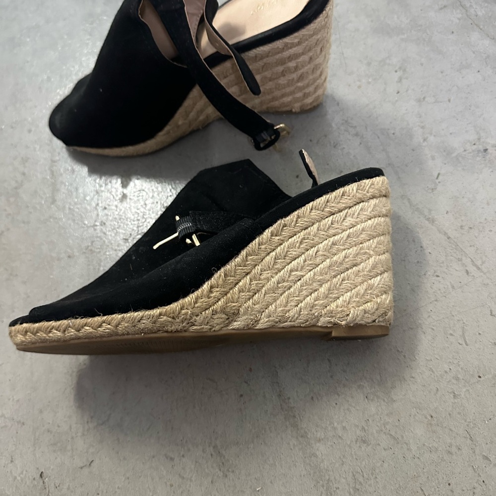 Black Wedge Espadrille Sandals